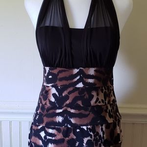 Enfocus Studio Cheetah Print Halter Dress